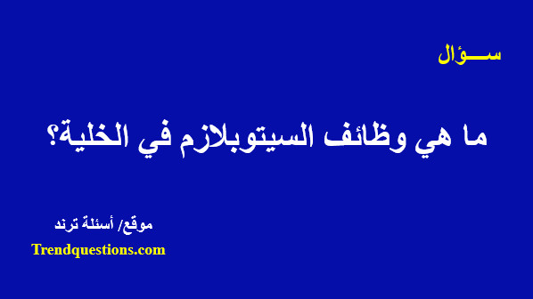 ما هي وظائف السيتوبلازم فى الخلية؟