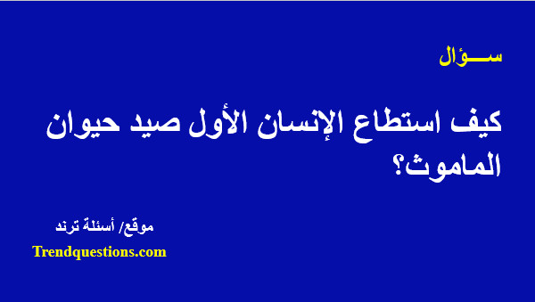 كيف استطاع الإنسان الأول صيد حيوان الماموث؟